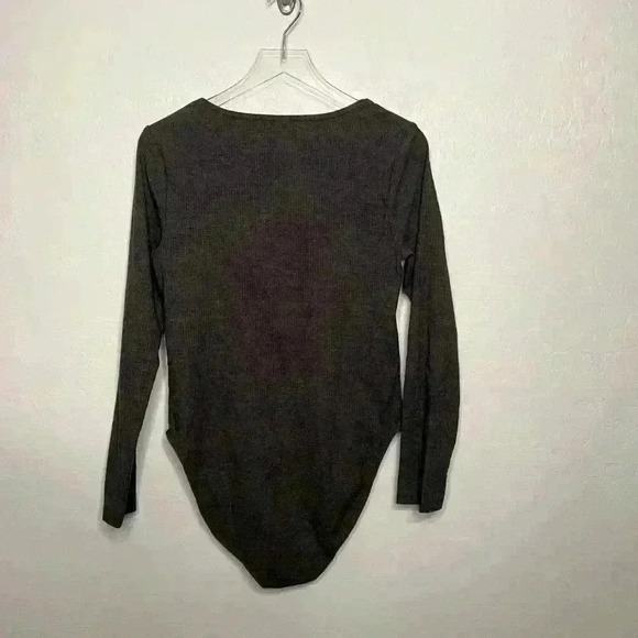 Old Navy Square Neck Long Sleeve Dark Gray Top Bodysuit XL - Picture 5 of 5